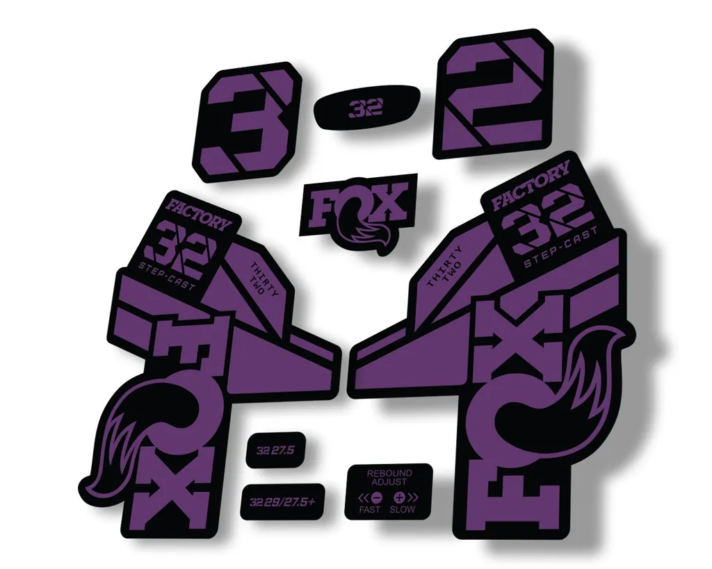 FOX 32 Step Cast 2021 Factory Fork Decals Suspension Sticker Purple - 1