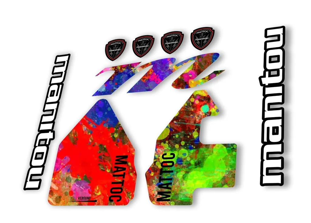 Manitou Mattoc 2017 Fork Suspension Decal Kit Sticker Set Oil Slick - 1