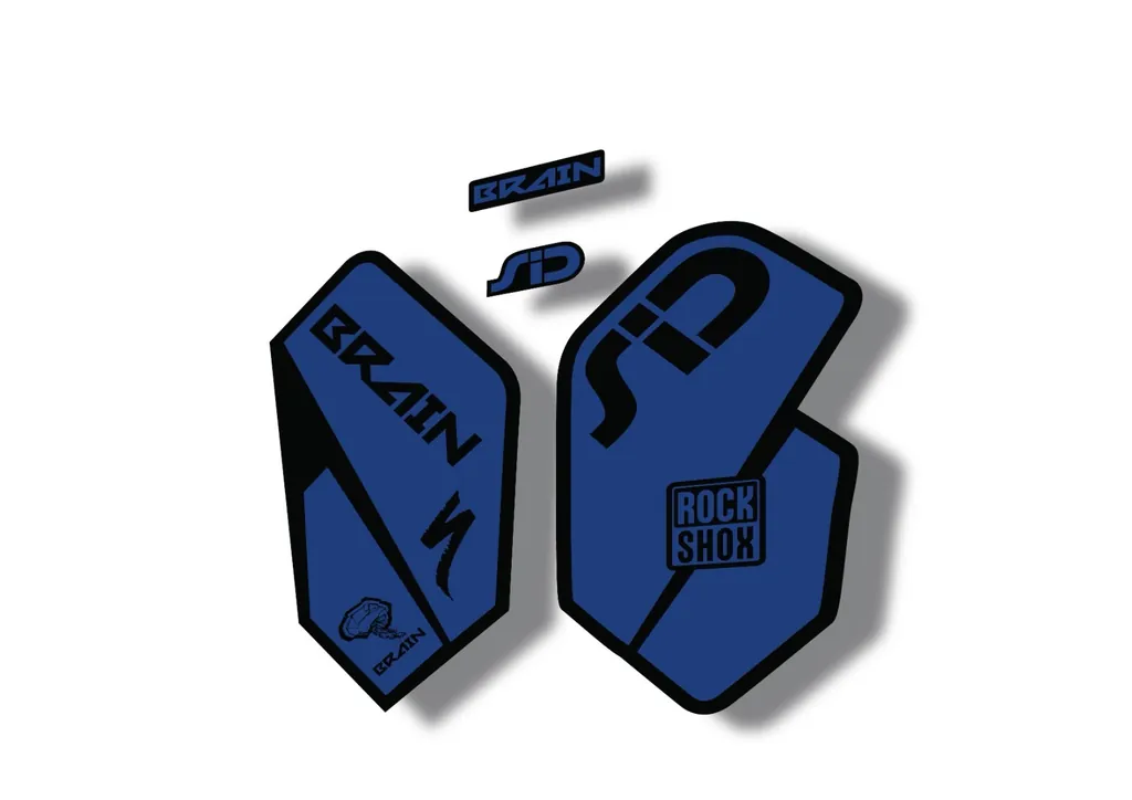 Rock Shox SID Brain 2012 Mountain Bike Cycling Decal Sticker Adhesive Dark Blue - 1