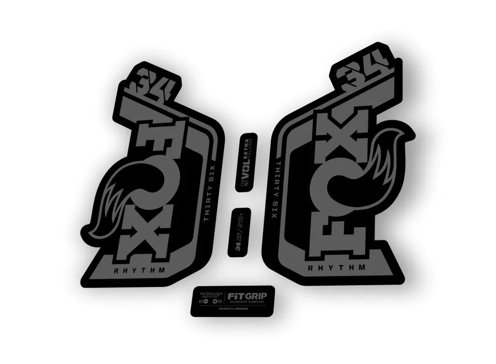 Fox 34 Rhythm 2024 Fork Suspension Factory Decal Sticker Adhesive Gray - 1