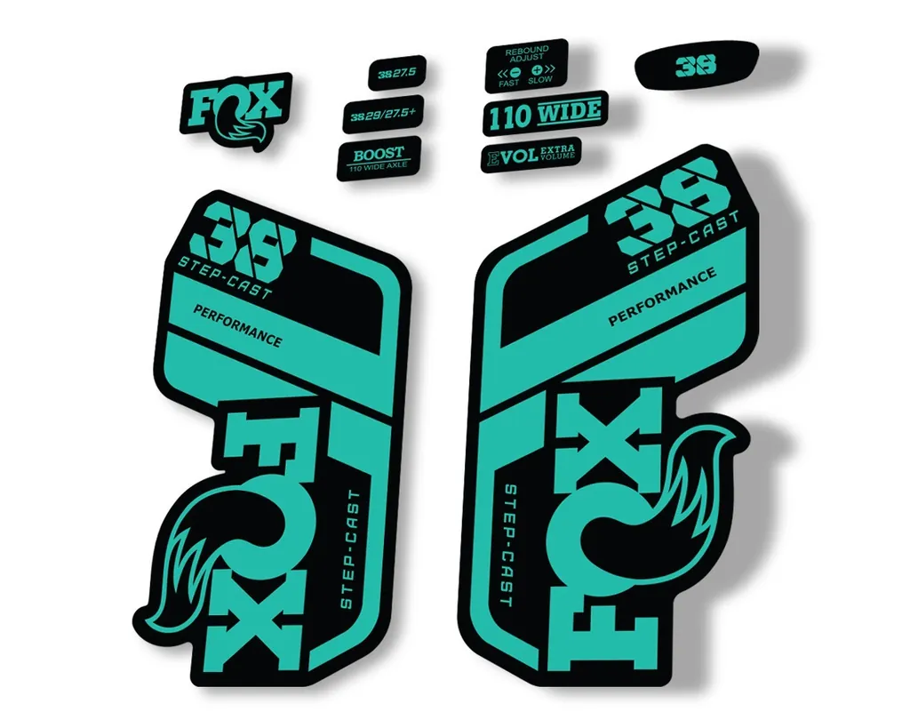 FOX 38 Step Cast SC 2021 Performance Fork Decals Suspension Sticker Dolphin - 1