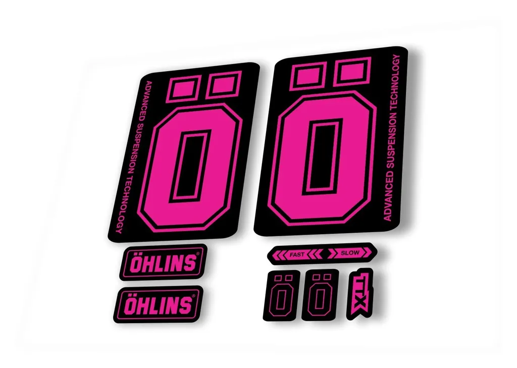 Ohlins DH38 2019 Fork Decal Mountain Bike Cycling Sticker Adhesive Pink - 1