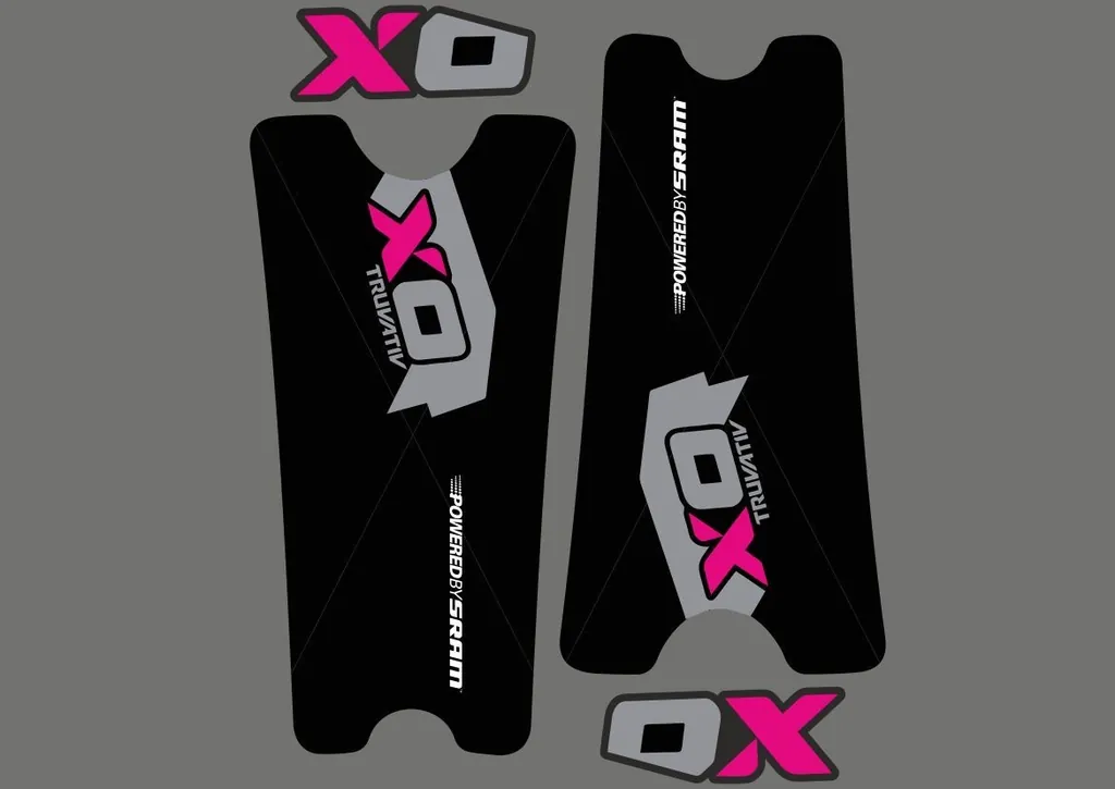 Crank Set Sticker Decal MTB SRAM X0 Mountain Bike Bicycle Adhesive 4 Pcs Pink - 1