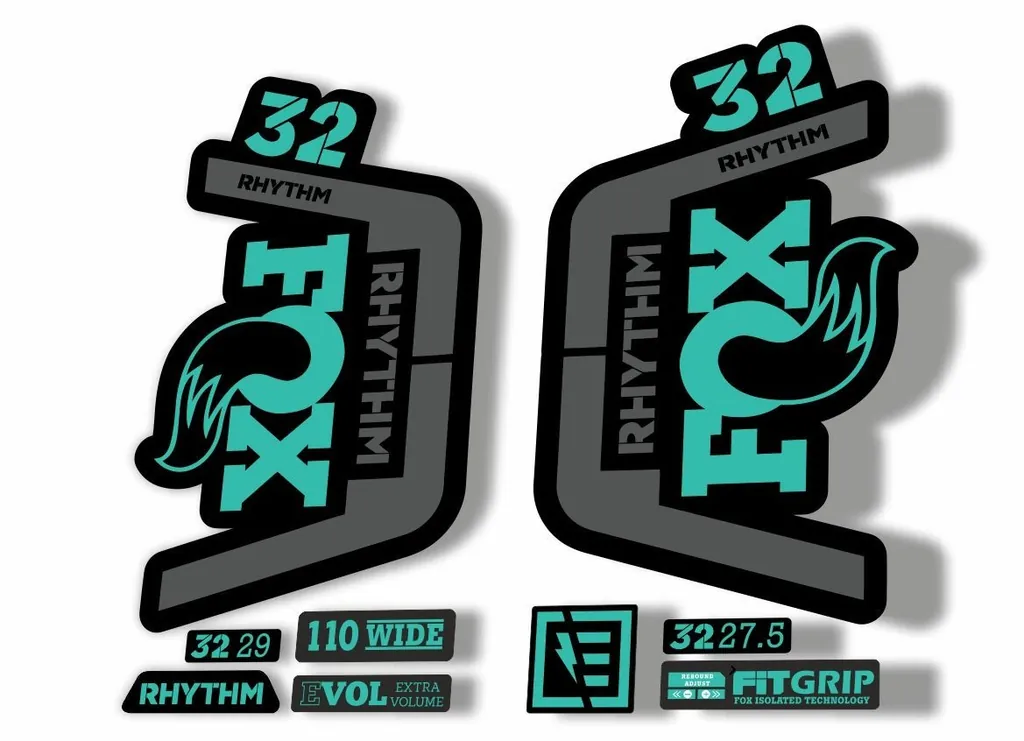 FOX 32 Rhythm 2019 Forks Suspension Factory Decal Sticker Adhesive Dolphin Gray - 1
