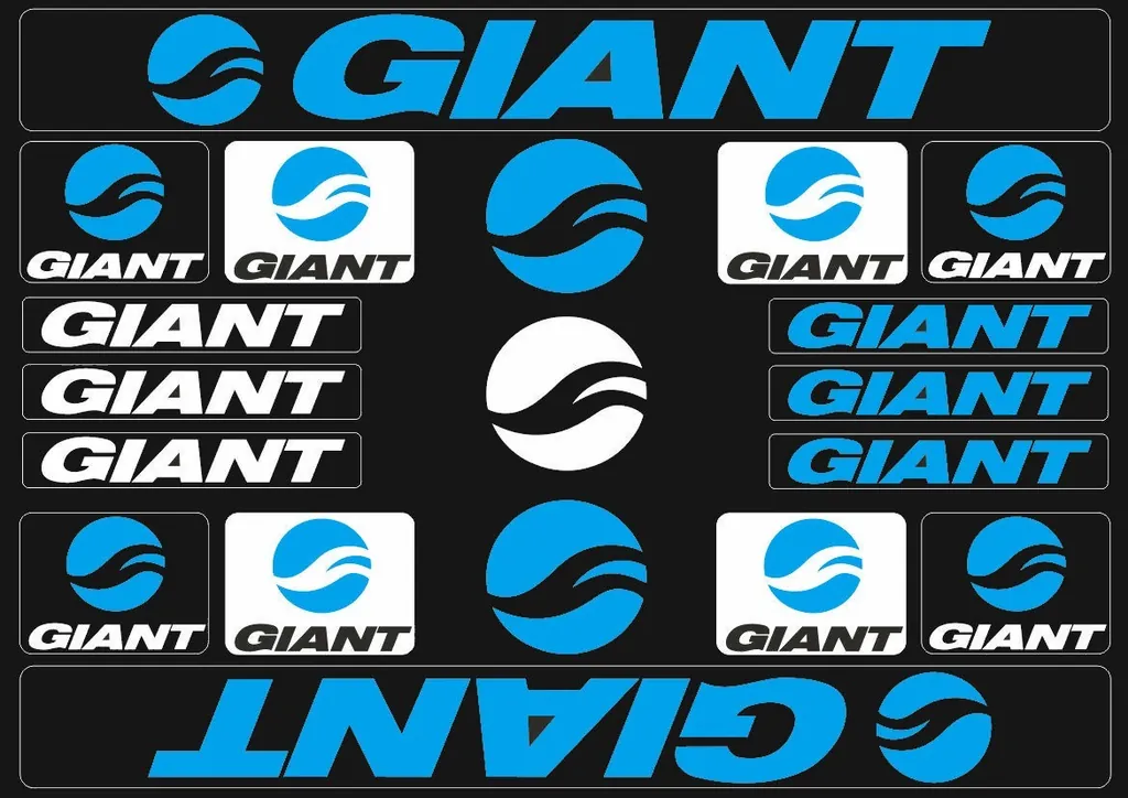 Bicycle Vinyl Frame Stickers – Compatible with GIANT Bikes – Blue 1 - 1