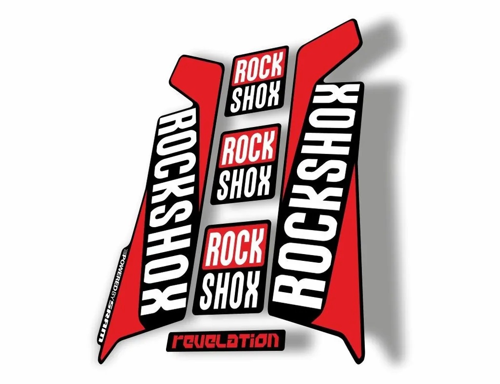 Rock Shox REVELATION 2016 Mountain Bike Cycling Decal Kit Sticker Adhesiv Red - 1
