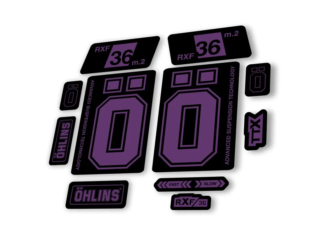 Ohlins RXF 36 M.2 2022 Fork Decal Mountain Bike Cycling Sticker Adhesive Purple - 1