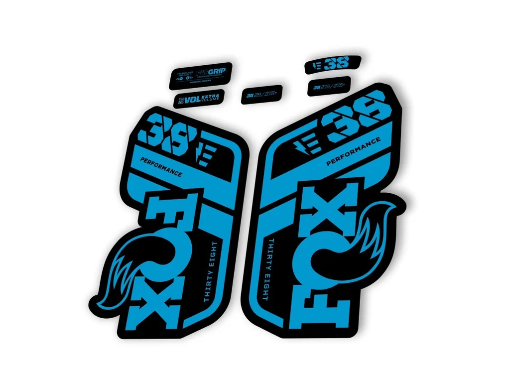 FOX 38 Performance E Bike 2021 Forks Suspension Factory Decal Sticker Blue - 1