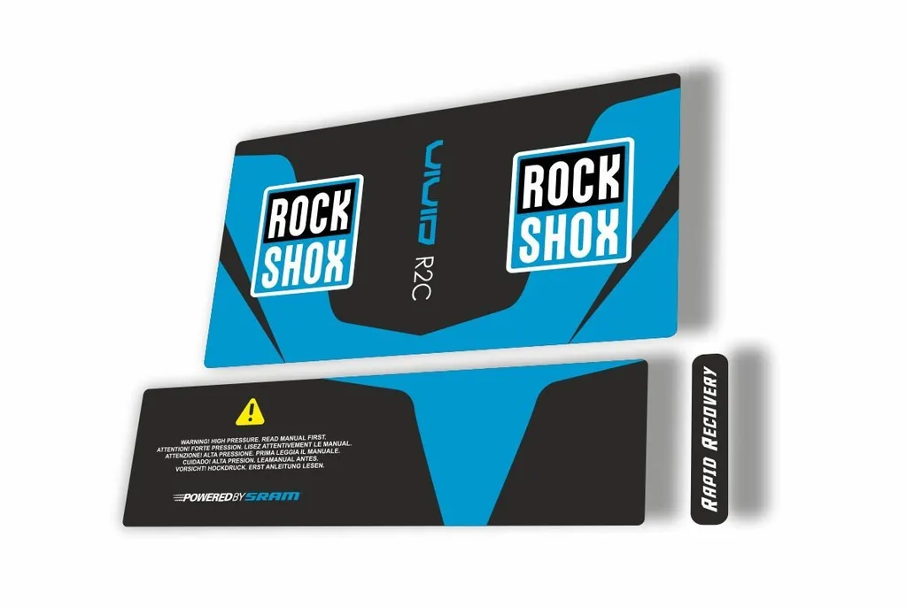 Rock Shox Vivid Air R2C 2017 Rear Shock MTB Decal Sticker Adhesive Blue - 1
