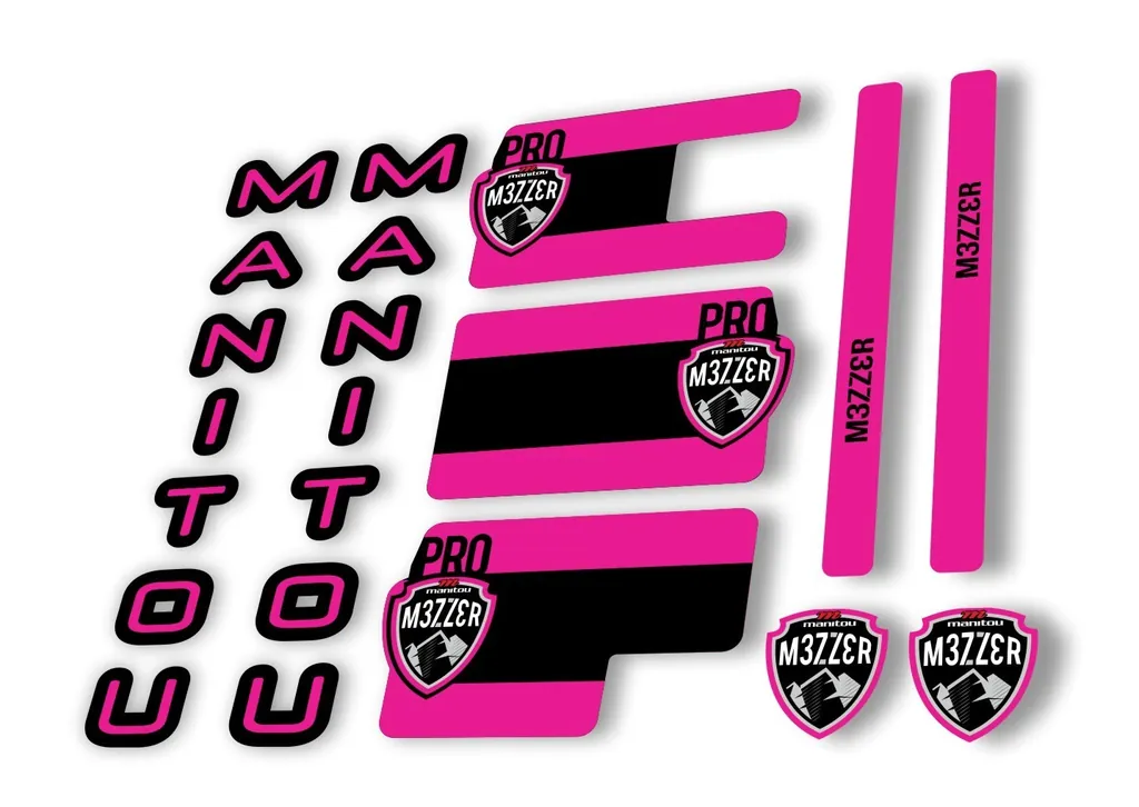 Manitou Mezzer Pro 2020 Fork Suspension Decal Kit Sticker Set Pink - 1