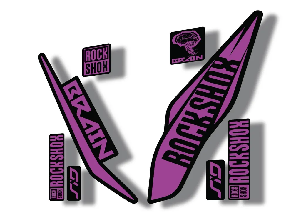Rock Shox SID Brain 2017 Mountain Bike Cycling Decal Sticker Adhesive Purple - 1