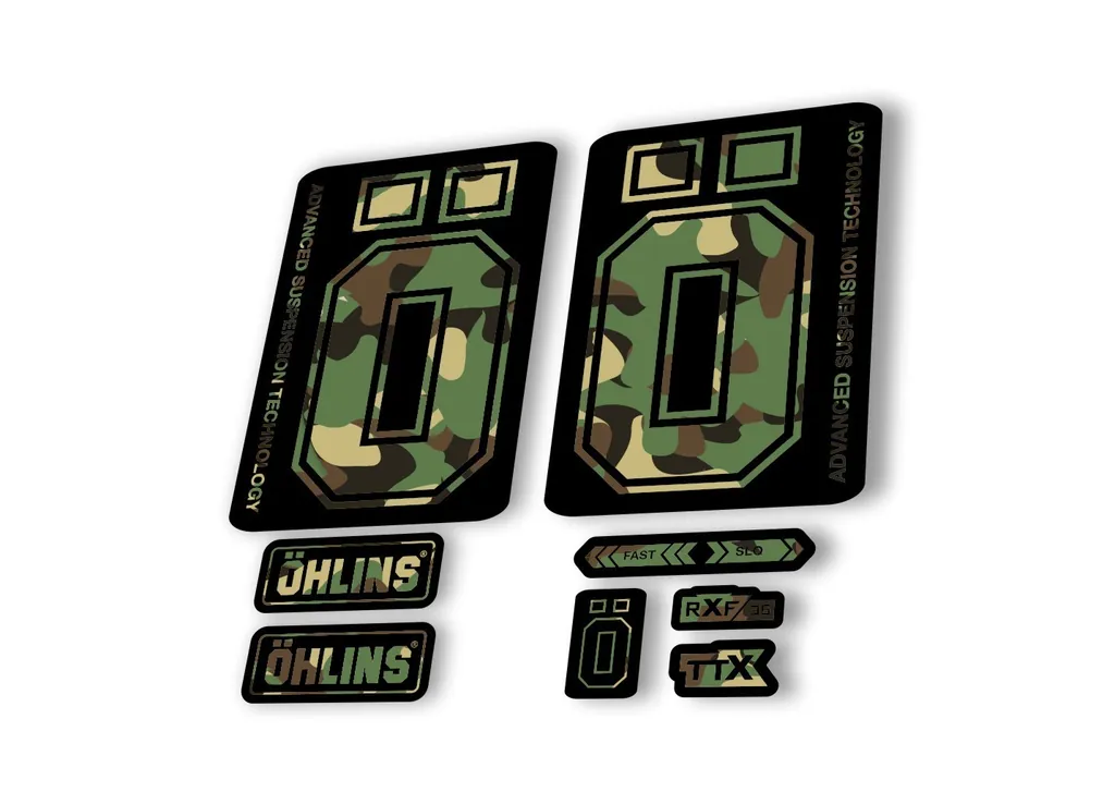 Ohlins RXF36 M2 2019 Fork Decal Mountain Bike Cycling Sticker Adhesive Camo - 1