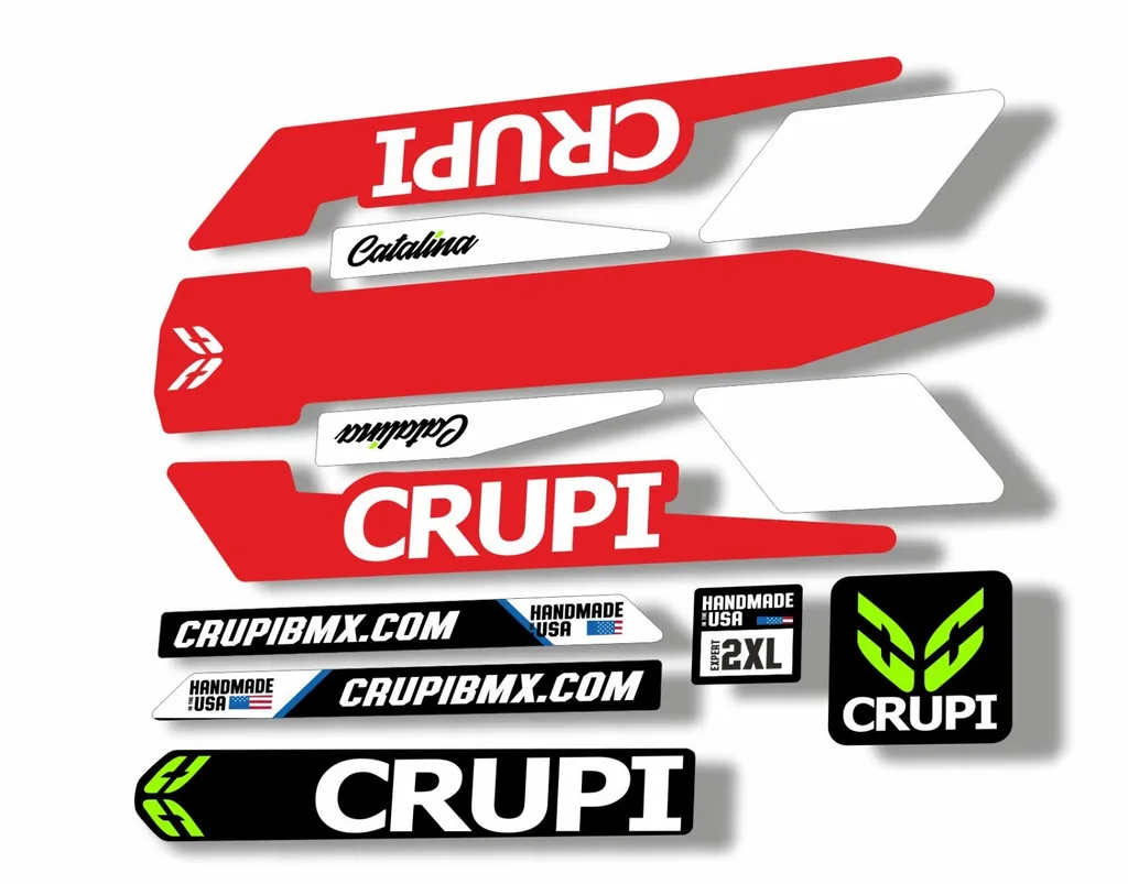 Bicycle Vinyl Frame Stickers – Compatible with CRUPI BMX Bikes – Red - 1