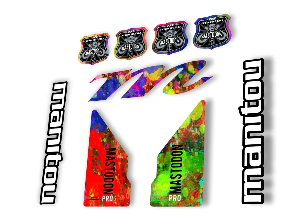 Manitou Mastadon Pro 2017 Fork Suspension Decal Kit Sticker Oil Slick - 1