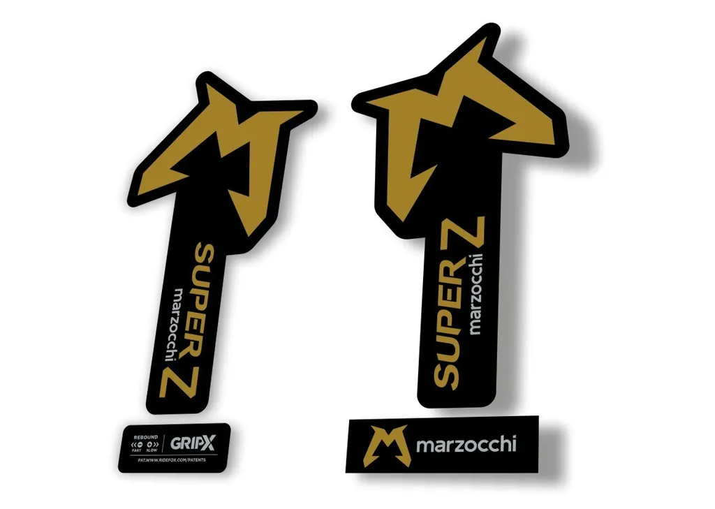 Marzocchi SUPER Z 2025 Fork Suspension Sticker Decal Kit Adhesive Gold - 1