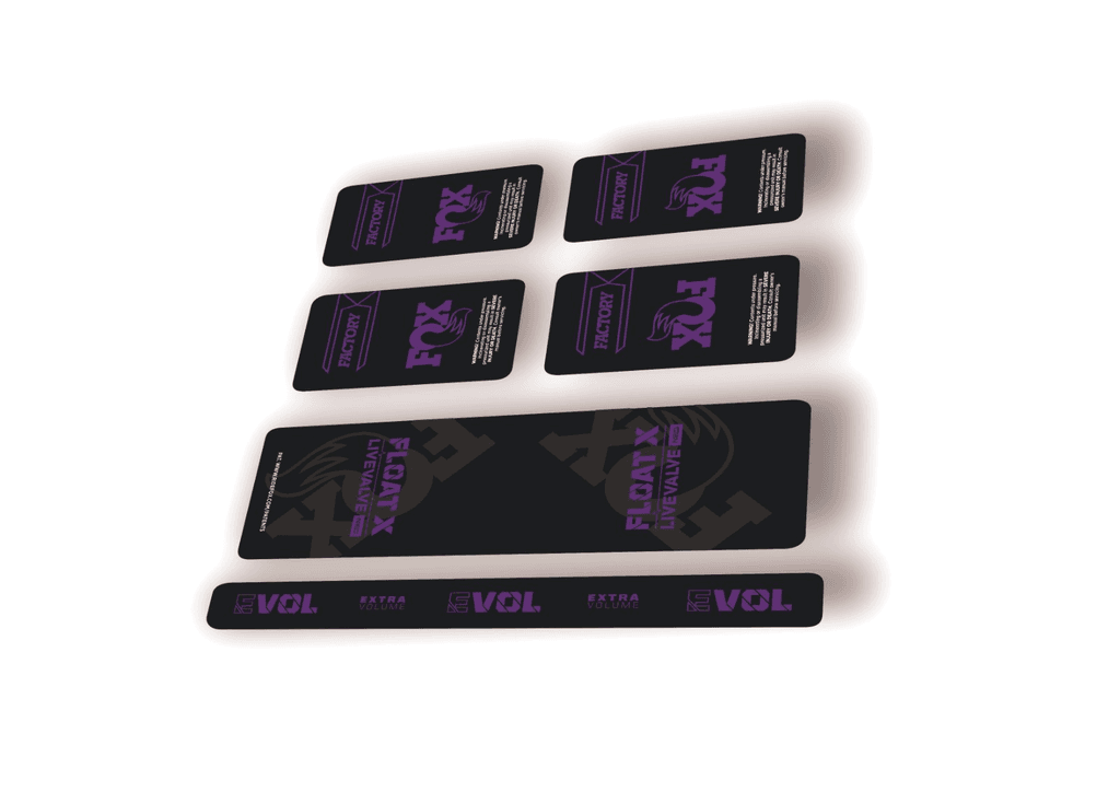 FOX Float X 2025 Factory Live Valve NEO Rear Shock Decal Sticker Adhesive Purple - 1