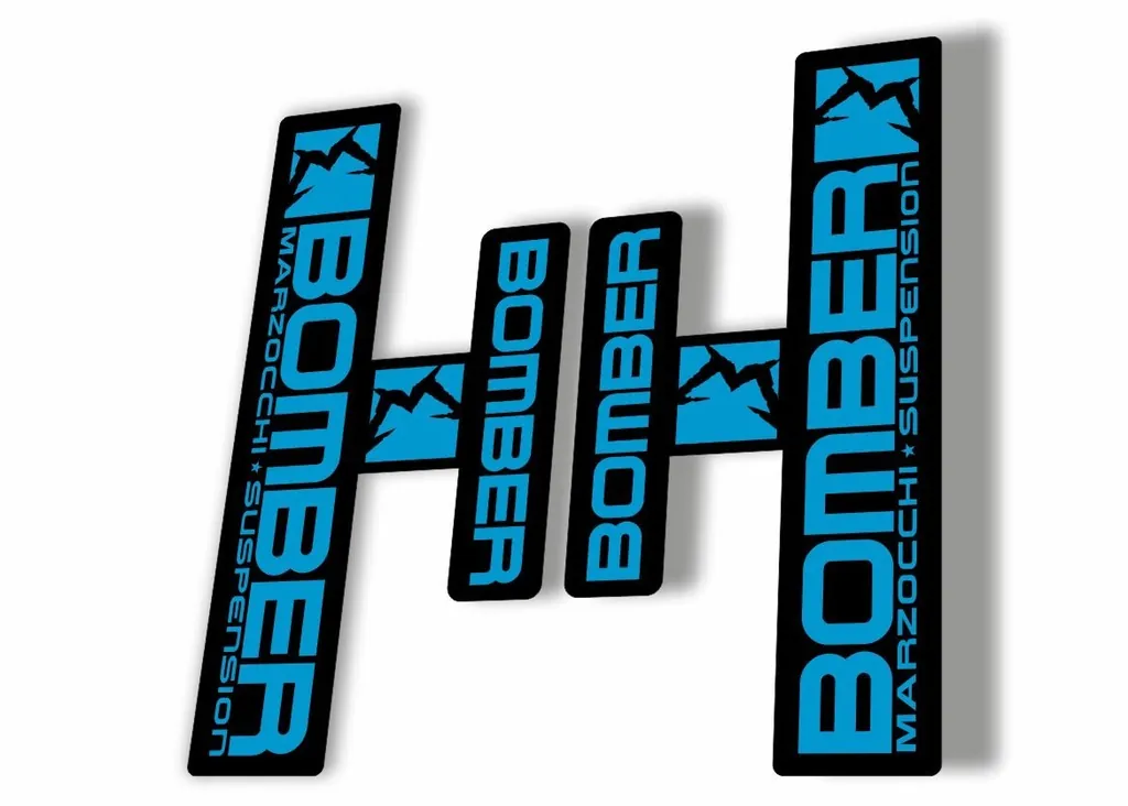 Marzocchi Bomber Generic 2006 Fork Suspension Sticker Decal Kit Adhesive Blue - 1