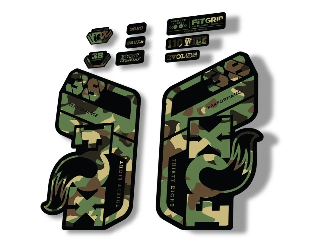 FOX 38 Performance 2021 Forks Suspension Factory Decal Sticker Camo - 1