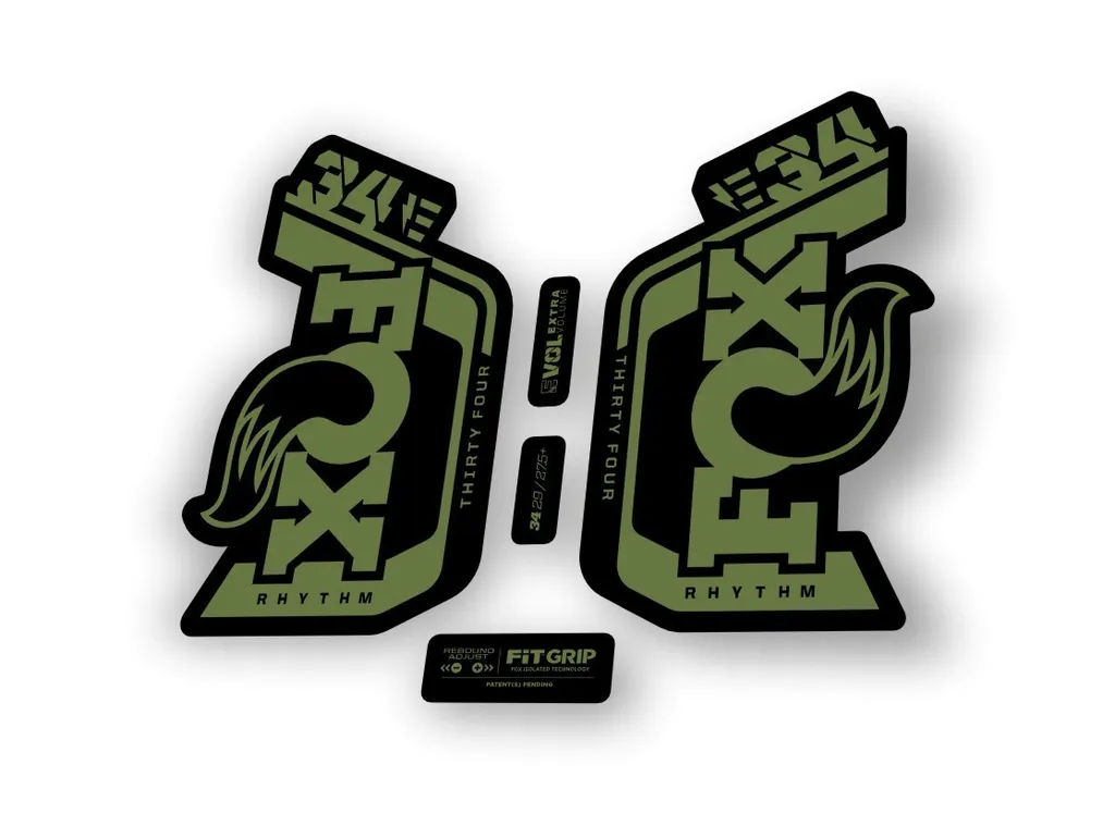 Fox 34 Rhythm E Bike 2024 Fork Suspension Factory Decal Sticker Adhesive Olive - 1