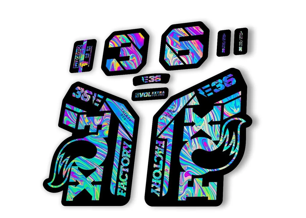 FOX 36 E-Bike Fork Decal Sticker Set 2021 Factory MTB Suspension Oil Slick 1 - 1