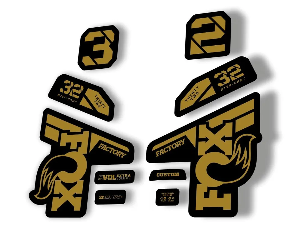 Fox 32 Factory 2021 Fork Suspension Decal Sticker Adhesive Gold - 1
