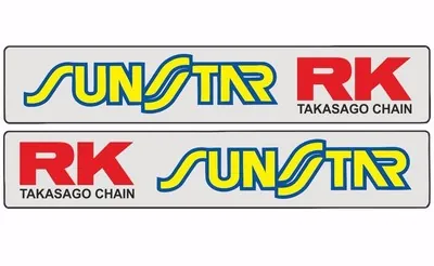 Swingarm Motocross Graphic Sticker Logo Adhesive Decal SUNSTAR RK 2 Pcs - 1