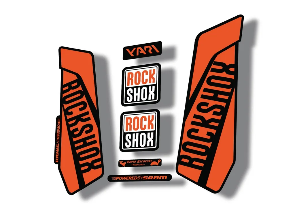 Rock Shox YARI 2015-16 Fork Decal Mountain Bike Cycling Sticker Adhesive Orange - 1