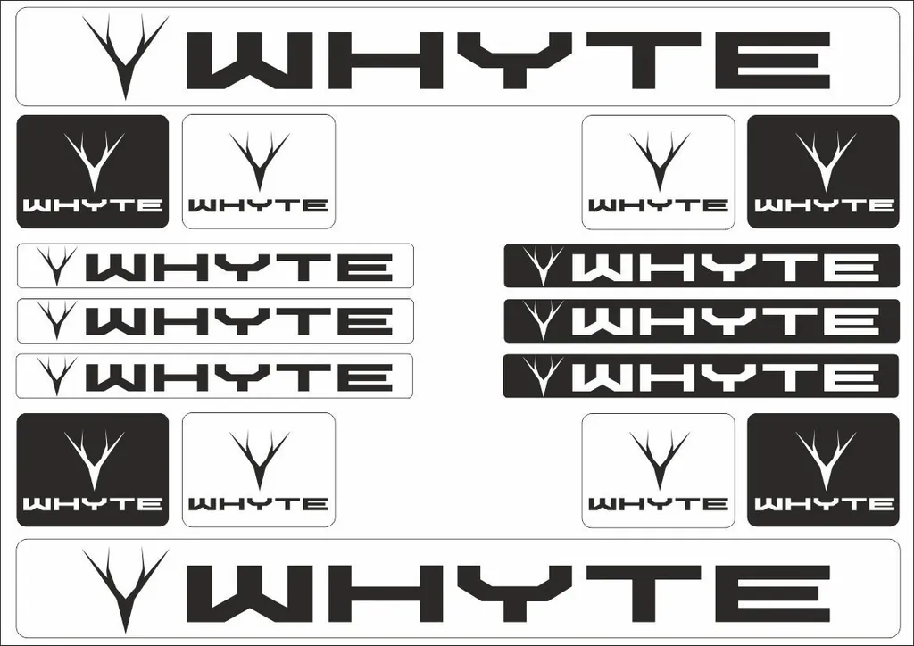 Vinyl Bike Stickers – Compatible with WHYTE Bikes – Black - 1
