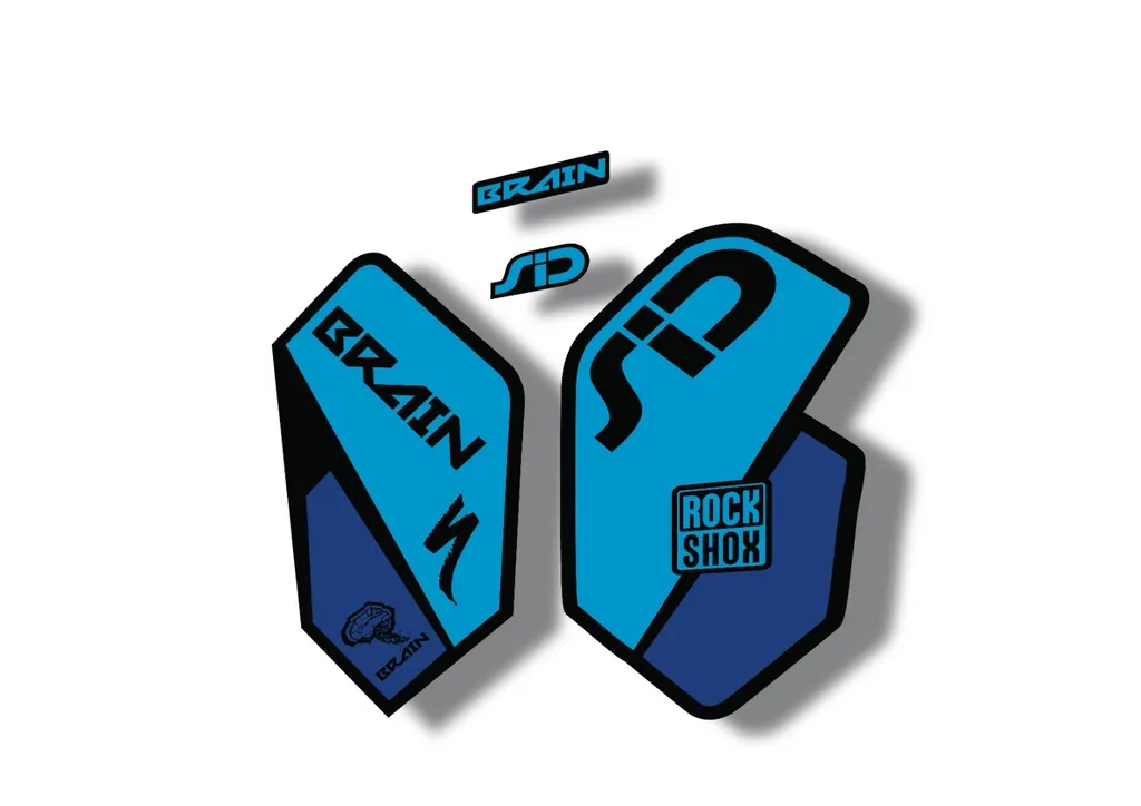 Rock Shox SID Brain 2012 Mountain Bike Cycling Decal Sticker Adhesive Blue #1 - 1