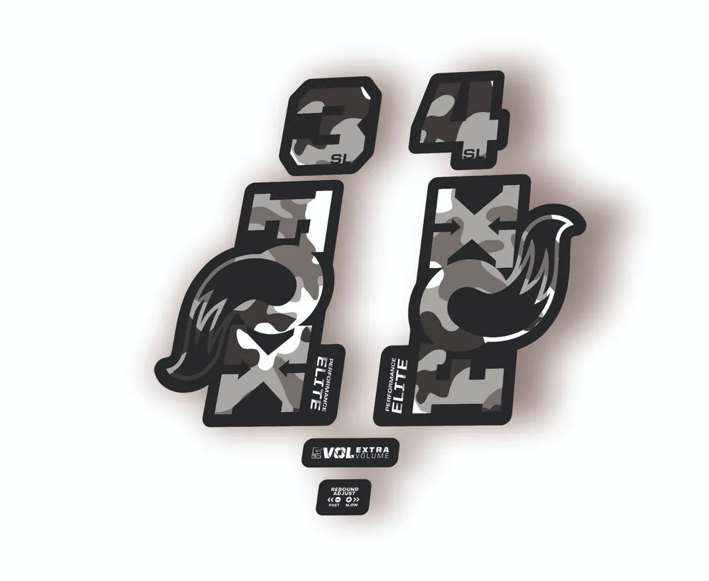 FOX 34 SL Elite Performance 2026 Fork Factory Decal Sticker Adhesive White Camo - 1