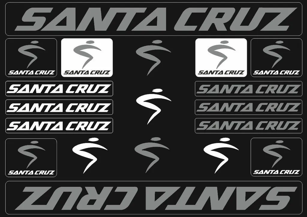 Bicycle Vinyl Stickers – Compatible with Santa Cruz Bikes – Gray - 1