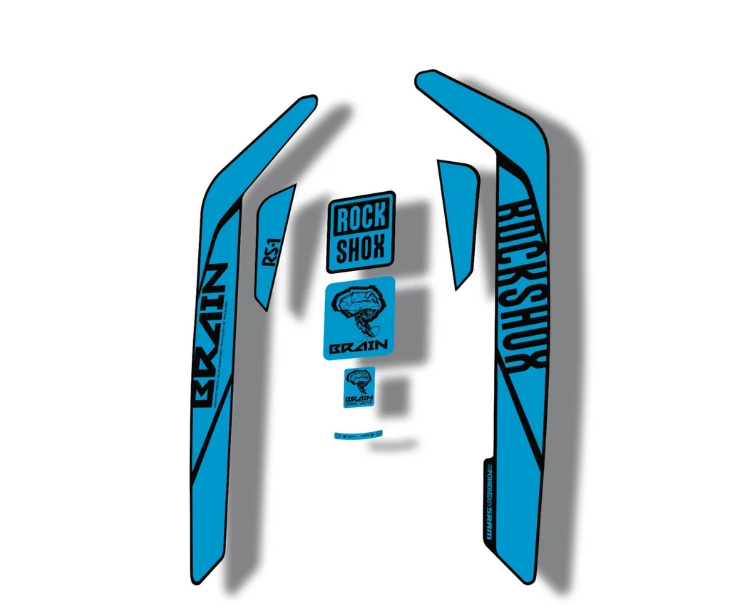Rock Shox RS-1 Brain 2016-17 Mountain Bike Cycling Decal Sticker Adhesive Blue - 1