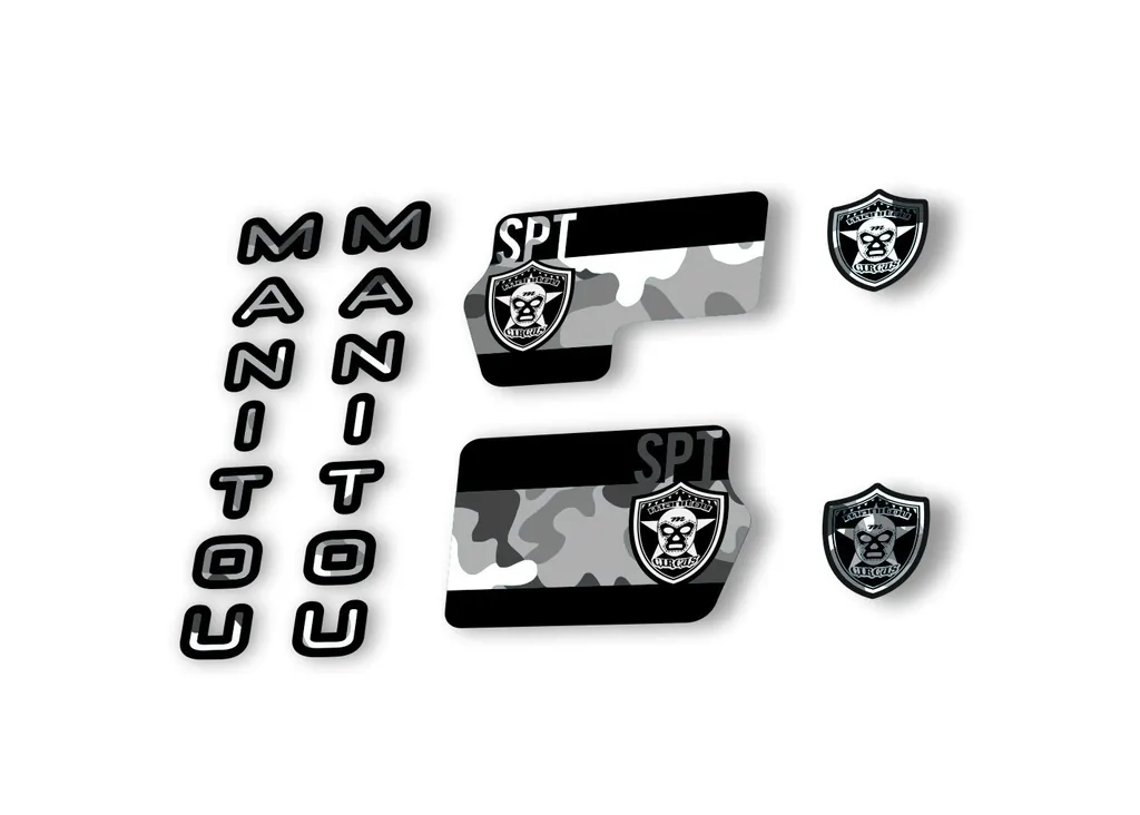 Manitou Circus Sport 2020 Fork Suspension Decal Kit Sticker Set White Camo - 1