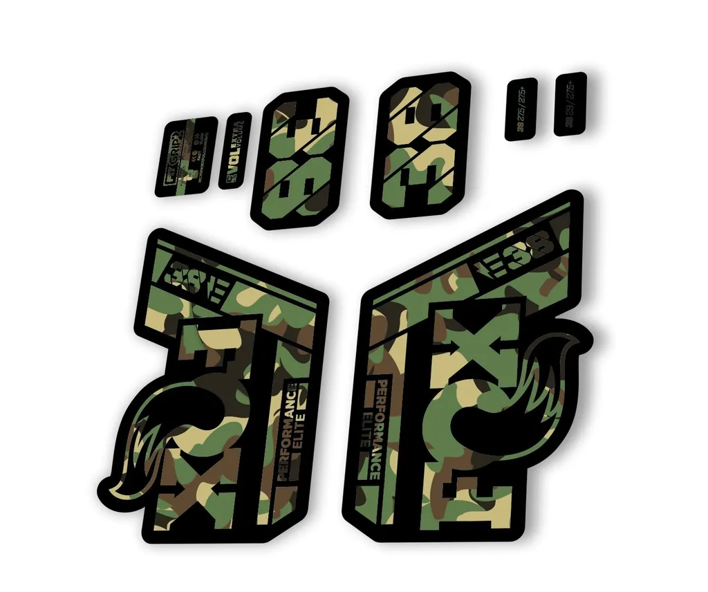 FOX 38 P. Elite E Bike 2021 Forks Suspension Factory Decal Sticker Camo - 1