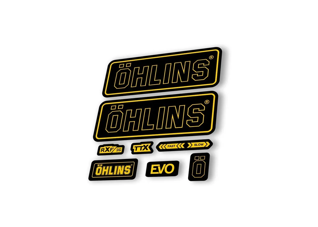 Ohlins RXF36 EVO 2018 Rear Shock Decal Mountain Bike Cycling Sticker Yellow - 1