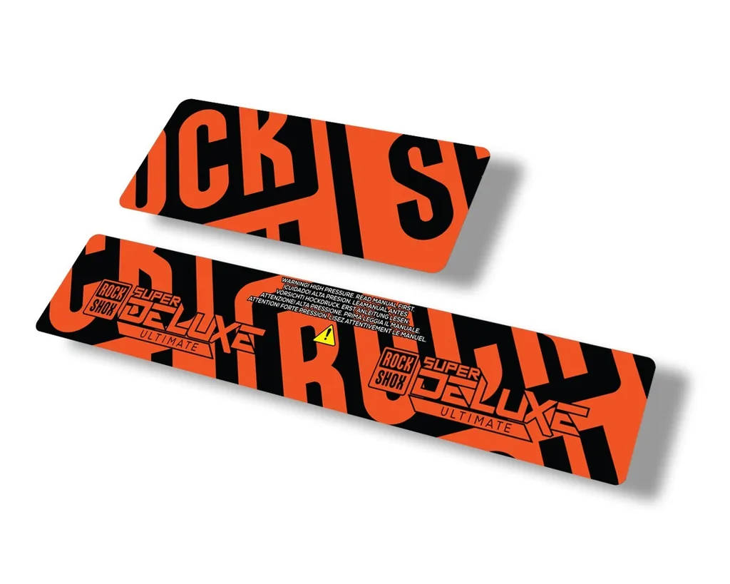 Rock Shox 2021 Super Deluxe Ultimate Rear Shock Decal Sticker Set Orange - 1