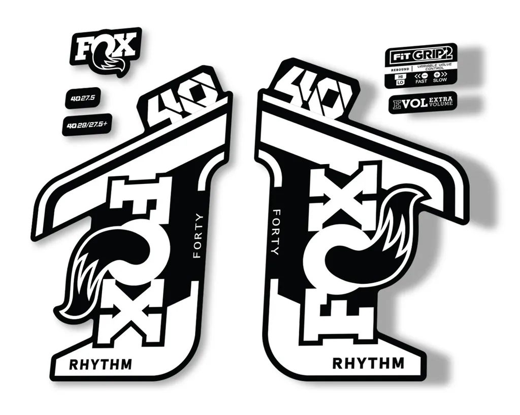 FOX 40 Rhythm 2021 Fork Decals Suspension Sticker Adhesive White - 1