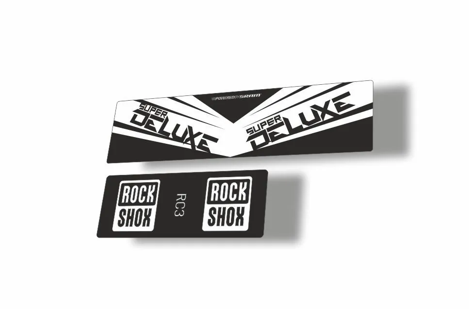Rock Shox 2017 Super Deluxe RC3 Rear Shock MTB Decal Sticker Adhesive White - 1