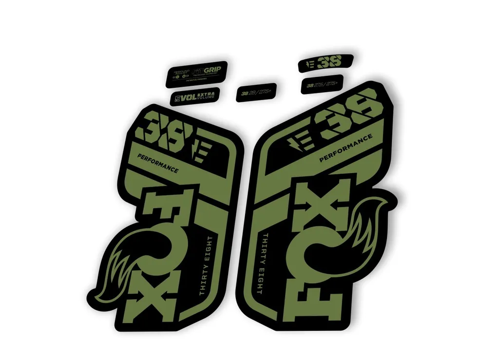 FOX 38 Performance E Bike 2021 Forks Suspension Factory Decal Sticker Olive - 1