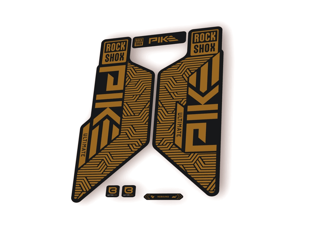 Rock Shox PIKE ULTIMATE 2025 Flight Attendant Bike Cycling Decal Sticker Gold - 1