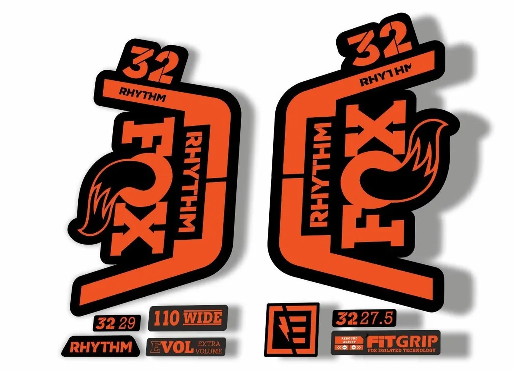 FOX 32 Rhythm 2019 Forks Suspension Factory Decal Sticker Adhesive Orange - 1