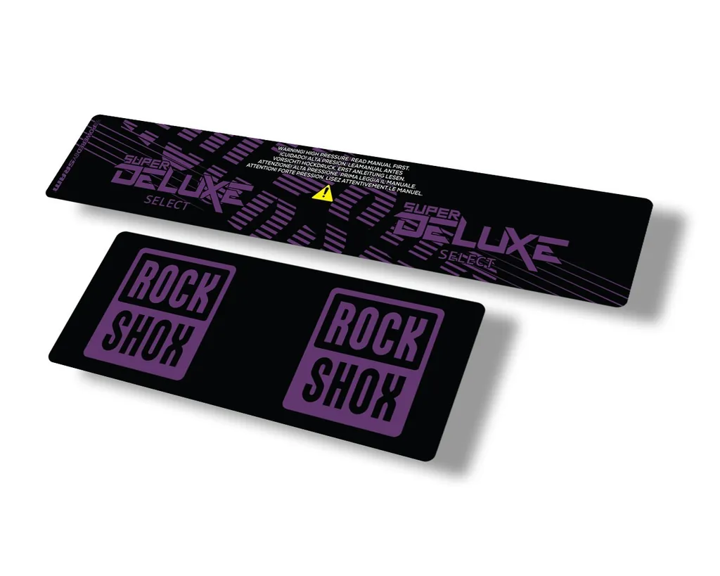 Rock Shox 2021 Super Deluxe Select Rear Shock Decal Sticker Adhesive Set Purple - 1