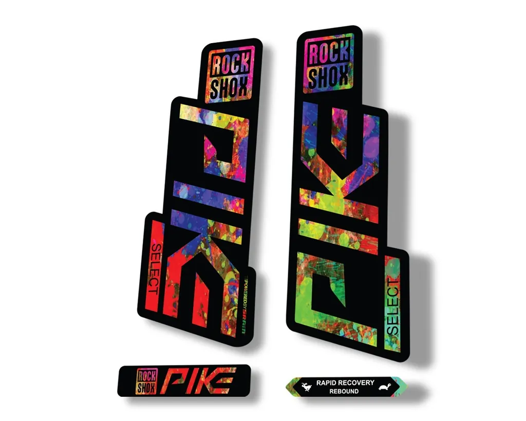Rock Shox PIKE SELECT 2020 Fork Decal Mountain Bike Cycling Sticker Oil Slick - 1