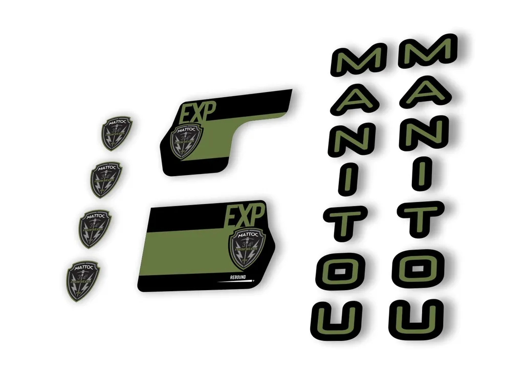 Manitou Mattoc Expert 2020 Fork Suspension Decal Kit Sticker Set Olive - 1