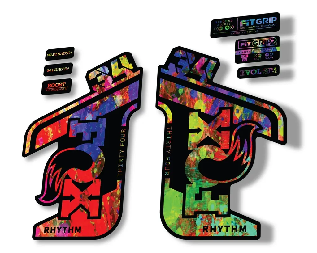 FOX 34 RHYTHM 2021 Forks Suspension Factory Decal Sticker Adhesive Oil Slick - 1