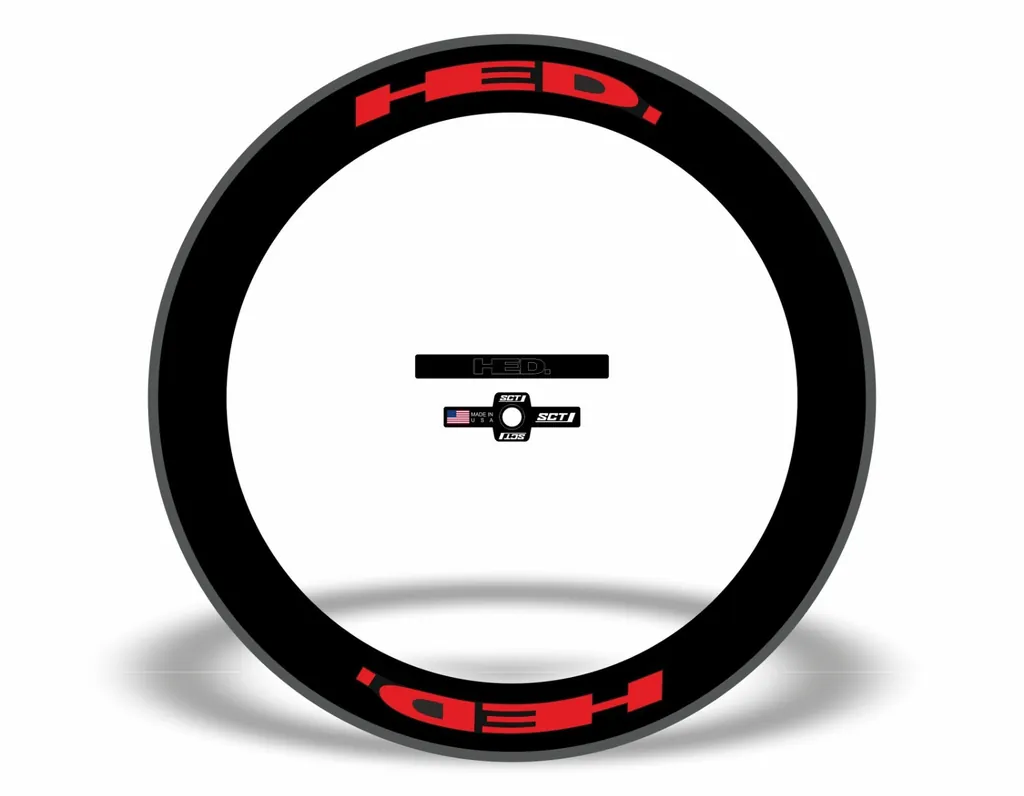 HED Jet 4 Rim Wheelset Decal Factory Sticker Vinyl Adhesive Red 12 Pcs - 1