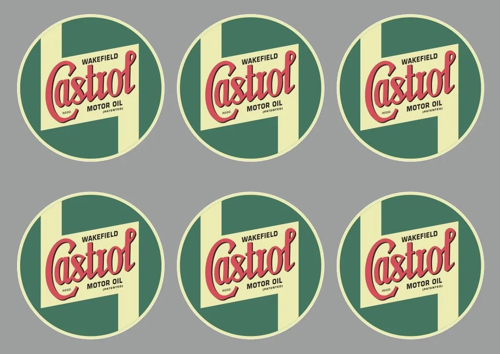 CASTROL Decal Set Quality Sticker Vinyl Graphic Logo Adhesive Kit 6 Pcs - 1