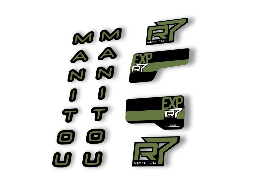 Manitou R7 Expert 2020 Fork Suspension Decal Kit Sticker Set Olive - 1