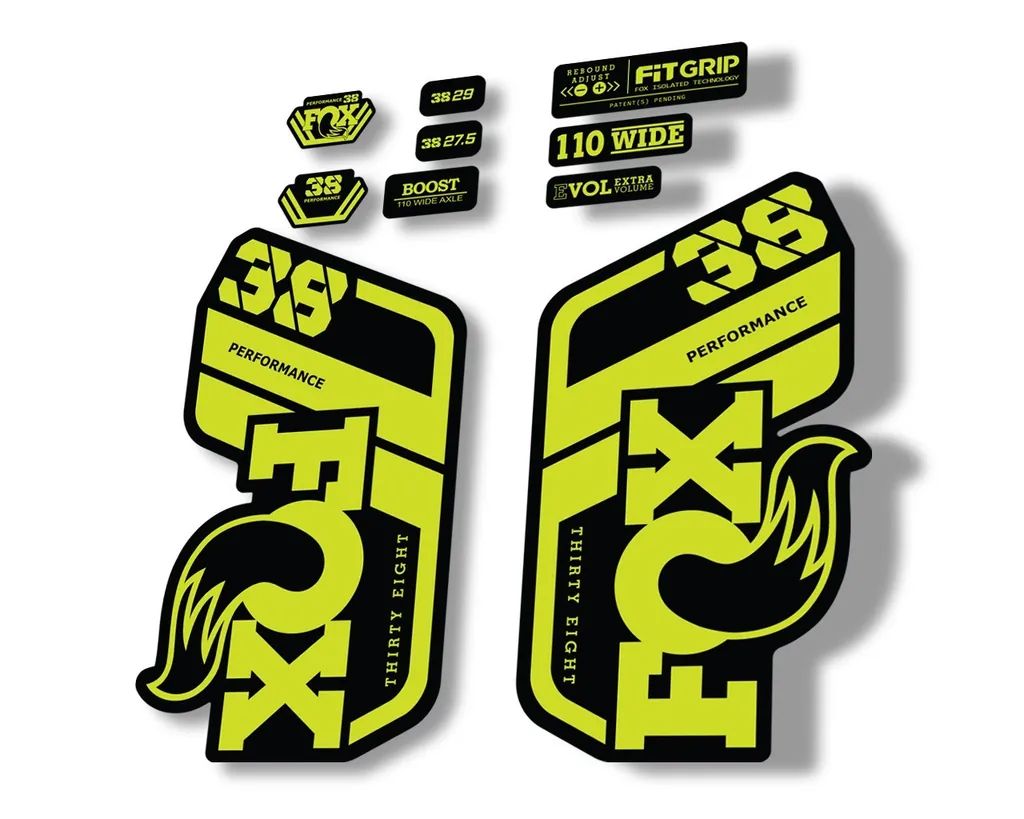 FOX 38 Performance 2021 Forks Suspension Factory Decal Sticker Lime Green - 1