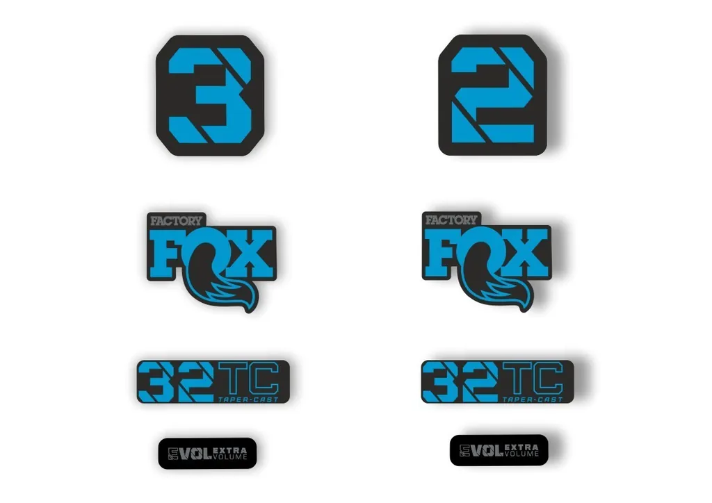 FOX 32 Taper Cast 2022 Factory Fork Decals Suspension Sticker Blue - 1